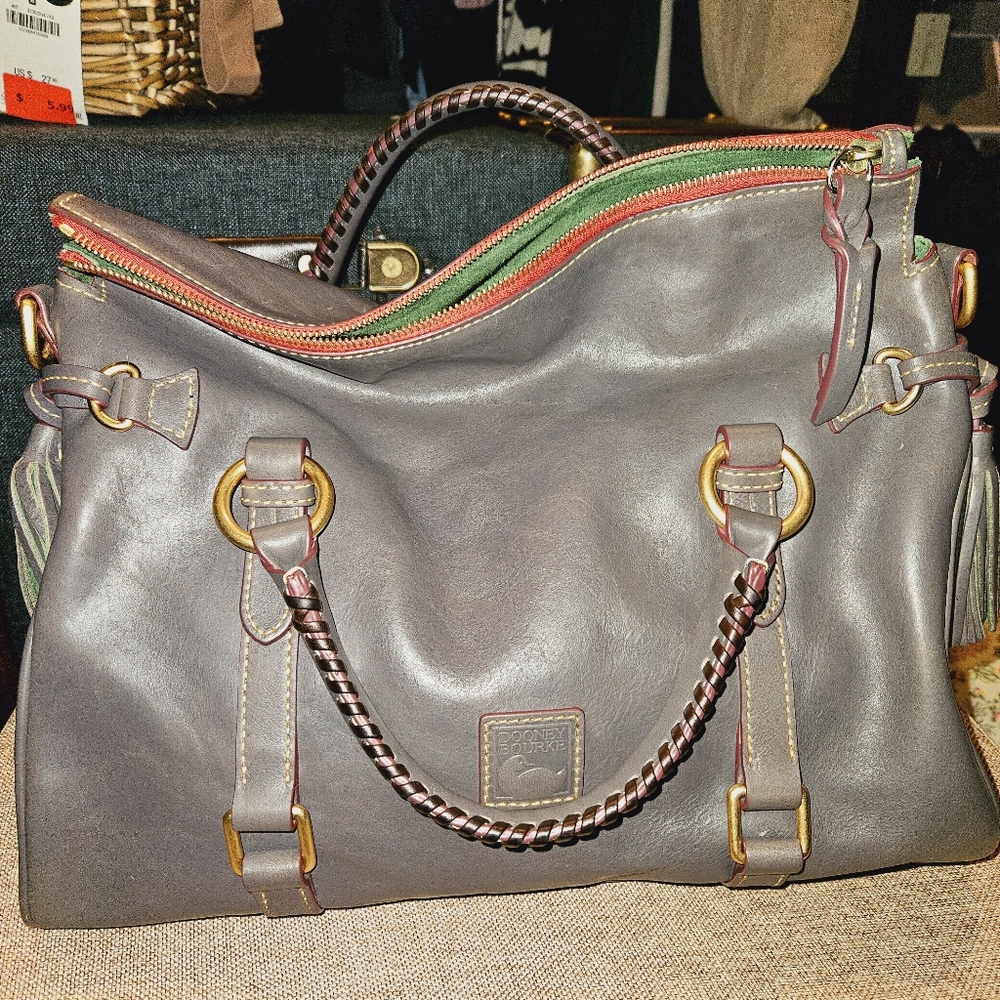 Dooney & Bourke Florentine Large Satchel, slate color, Gently used twice